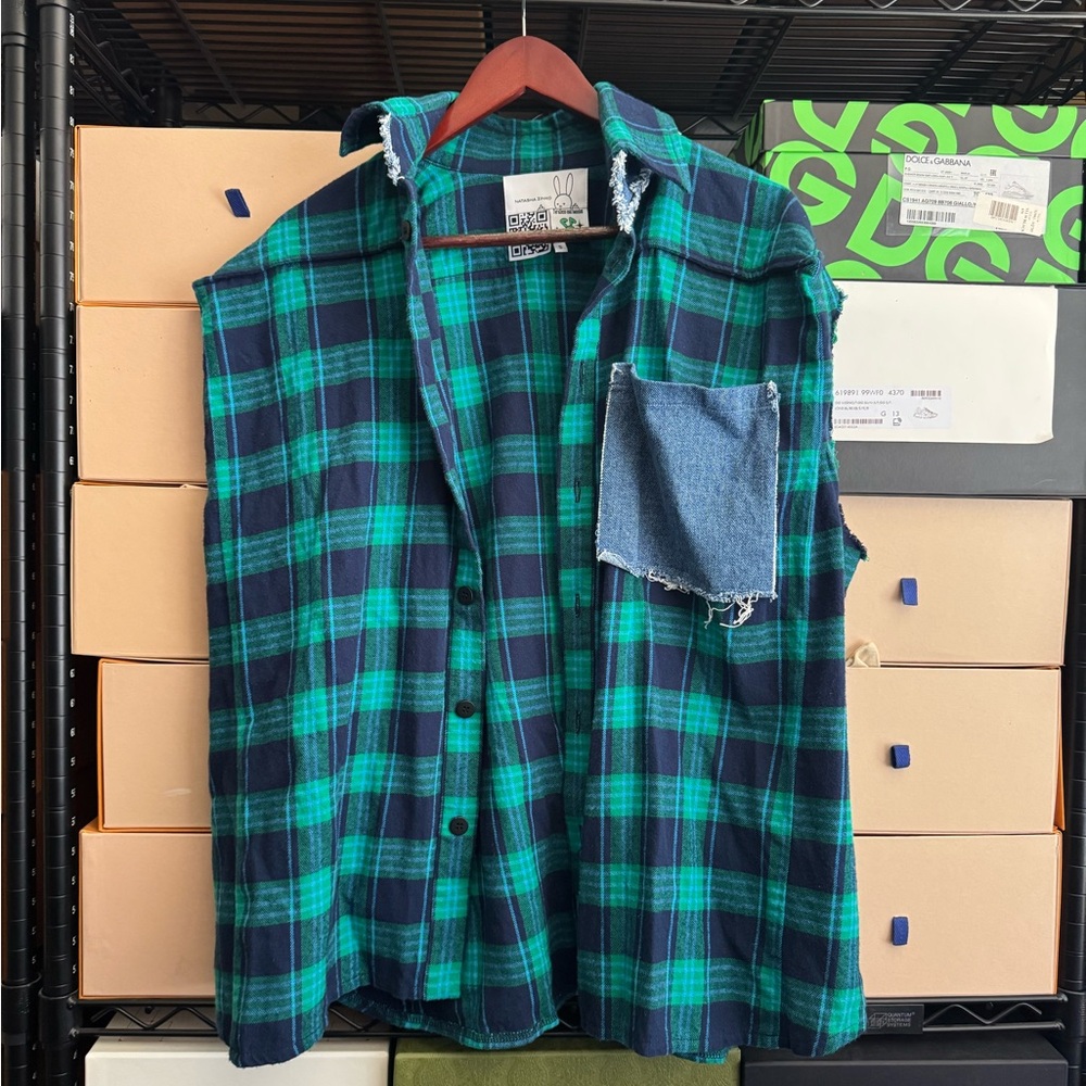 Nastasha Zinko Check-Print Sleevless Shirt